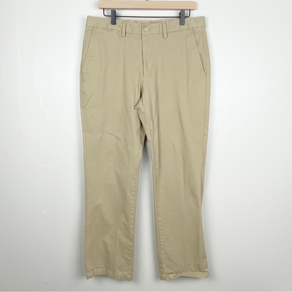Old Navy Pants Mens 34x32 (34X31) Tan Khaki Ultimate Straight Chino Stretch - Picture 1 of 14